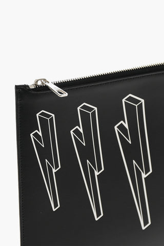 Printed Leather 3D BOLT Clutch
