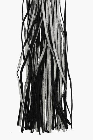 Detachable Bag Accessory in Suede with Lurex Fringe