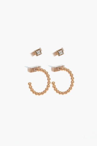 Set 2 Pairs of Brass PIPER Earrings