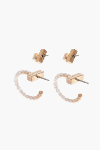 Set 2 Pairs of Brass PIPER Earrings