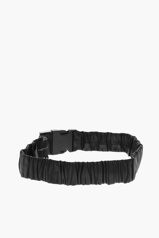 Pleated Leather Belt 40mm