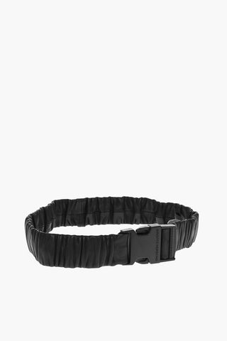 Pleated Leather Belt 40mm