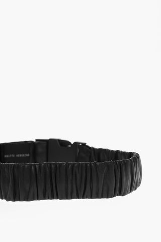 Pleated Leather Belt 40mm