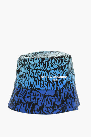 Cappello Bucket Effetto Sfumato con Ricamo Logo All-Over