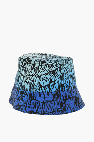 Cappello Bucket Effetto Sfumato con Ricamo Logo All-Over