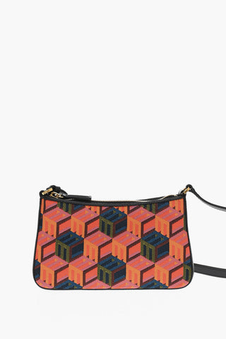 Crossbody Bag with Jacquard Cubic Monogram Motif