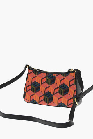 Crossbody Bag with Jacquard Cubic Monogram Motif
