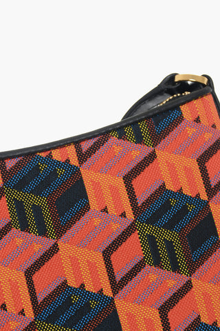 Crossbody Bag with Jacquard Cubic Monogram Motif