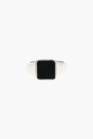 Silver Signet Ring with Stone