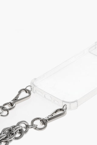 Cover Trasparente per Iphone 12 con Catena Argentata Removibile