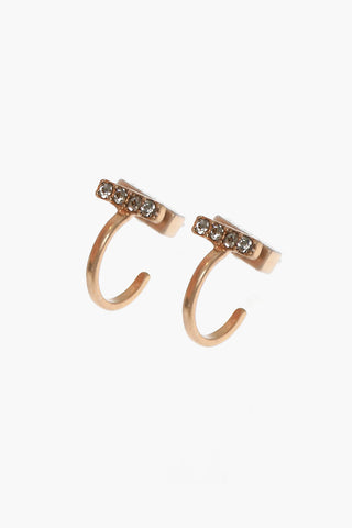 Orecchini C Hoop con Abbellimento in Strass