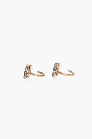 Orecchini C Hoop con Abbellimento in Strass