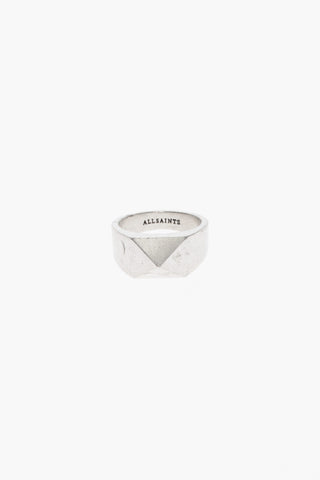 Silver IMAI Geometrical Ring with Signet