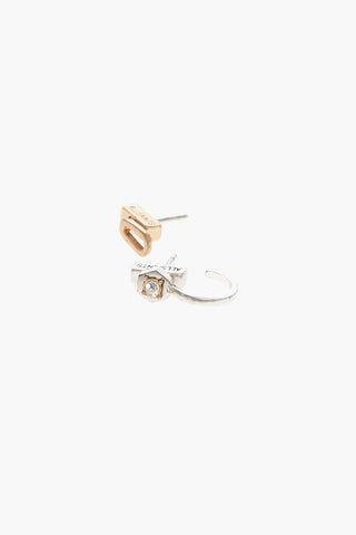 Earrings Set with Rhinestone Decoration and Butterfly Closure