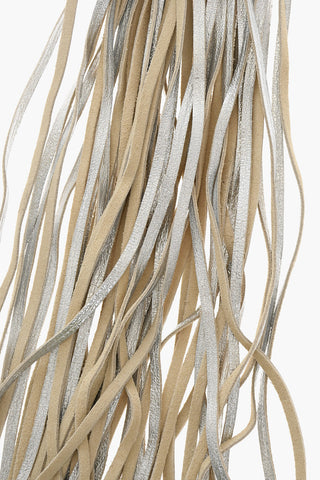 Detachable Bag Accessory in Suede with Lurex Fringe
