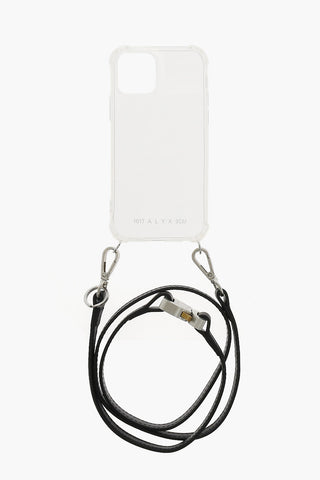 Custoda iPhone12 Trasparente con Tracolla in Pelle