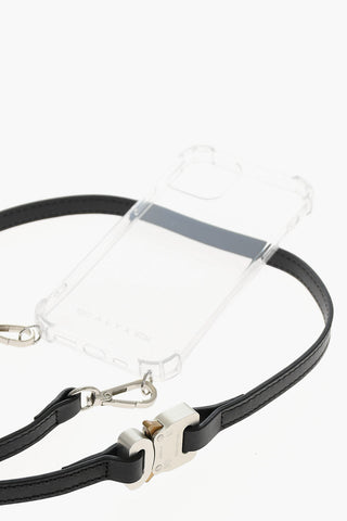 Custoda iPhone12 Trasparente con Tracolla in Pelle