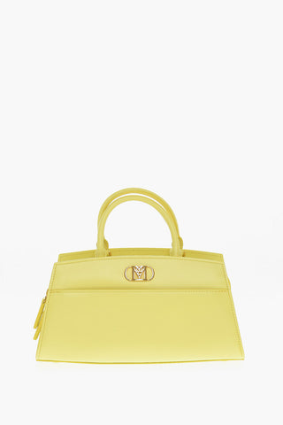 Leather MODE MENA Crossbody Bag with Golden-Effect Applied Log