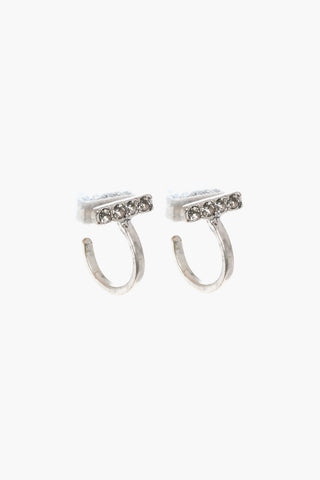 Orecchini C Hoop con Abbellimento in Strass