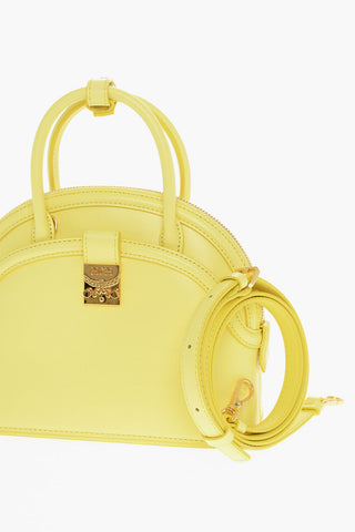 Borsa a Tracolla ANNA In Pelle con Placca Logo in Metallo Color Oro