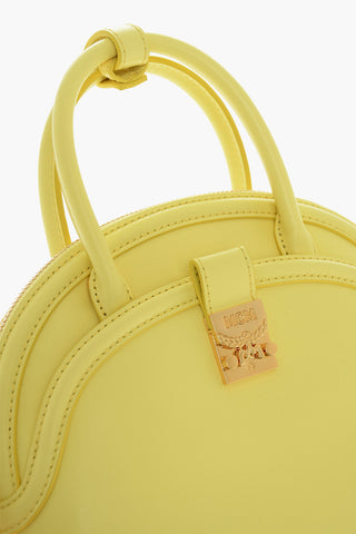 Borsa a Tracolla ANNA In Pelle con Placca Logo in Metallo Color Oro