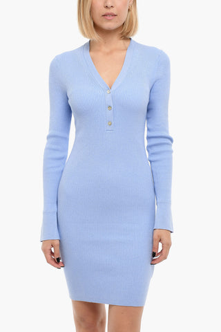 V Neck Long Sleeved EVERLY Bodycon Dress