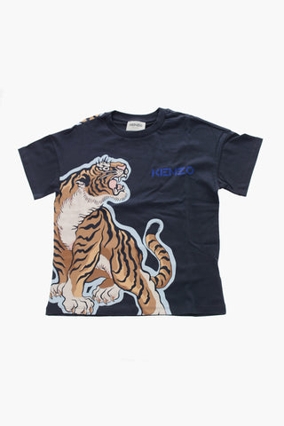 T-shirt Girocollo con Stampa Tiger Crest