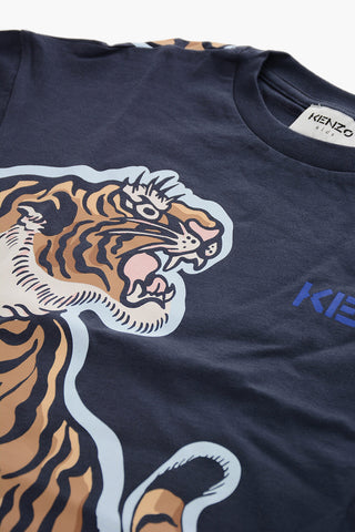 T-shirt Girocollo con Stampa Tiger Crest