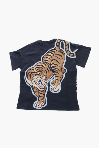 T-shirt Girocollo con Stampa Tiger Crest