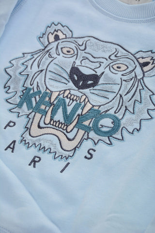 Felpa in Cotone Garzato con Ricamo Tiger Crest