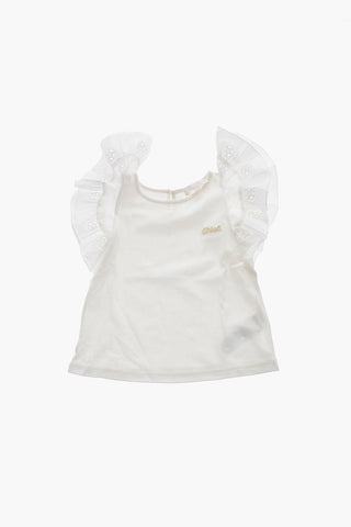 Crew-Neck T-shirt with Sangallo Sleeve