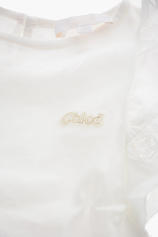 Crew-Neck T-shirt with Sangallo Sleeve