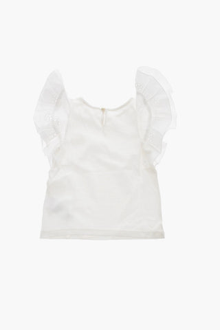 Crew-Neck T-shirt with Sangallo Sleeve