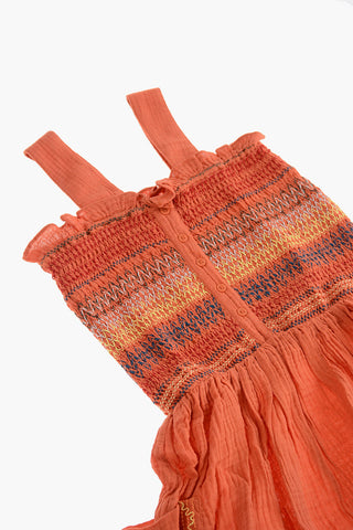 Vestito in Cotone con Bottoni Frontali