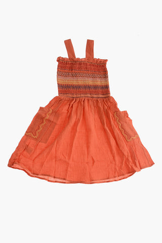 Vestito in Cotone con Bottoni Frontali