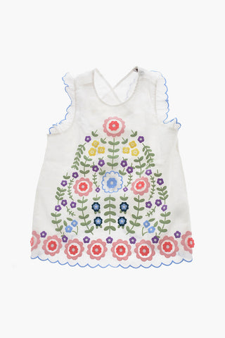 Frill Sleeve Top with Floreal Embroidery