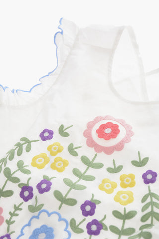 Frill Sleeve Top with Floreal Embroidery