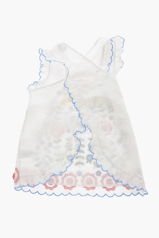 Frill Sleeve Top with Floreal Embroidery