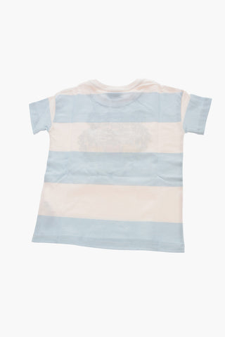 Two-Tone Crew-Neck T-shirt with Tiger Crest Embroidery