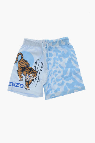 Tiger Crest Printed Shorts And T-shirt Set