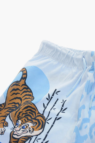 Tiger Crest Printed Shorts And T-shirt Set