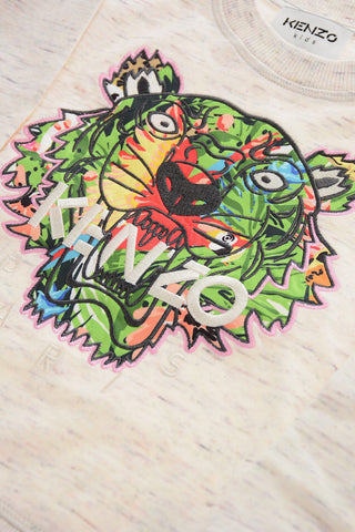 Brushed Cotton Crew-neck Sweatshirt with TIGER CREST Embroidery
