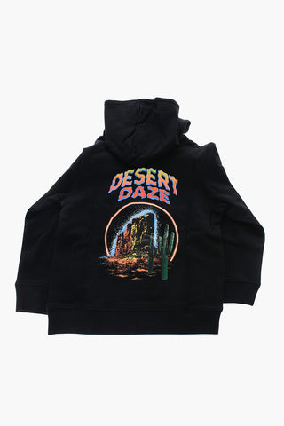 Felpa Hoodie DESERT DAZE in Cotone Garzato Stampata