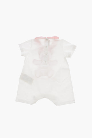 Set Romper Suit e Beanie in Cotone con Ricamo Logo