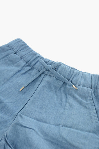 Lightweight Denim Shorts with Embroidery on the Bottom