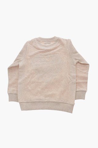 Brushed Cotton Crew-neck Sweatshirt with Elephant Embroidery