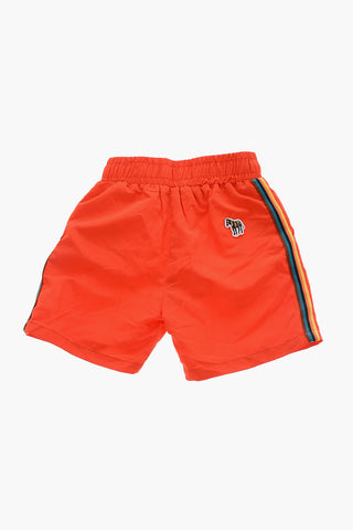 Costume da Bagno Boxer con Bande Laterali a Contrasto