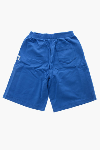 Shorts in Cotone con Dettagli Greca e Logo a Contrasto