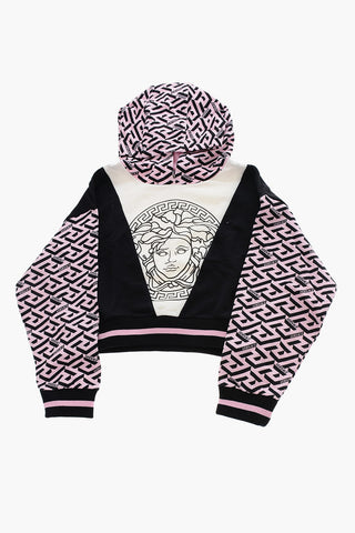 Brushed Cotton Hoodie with Medusa Print