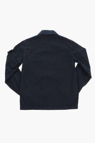 Zip-up Shirt with Logo Patch